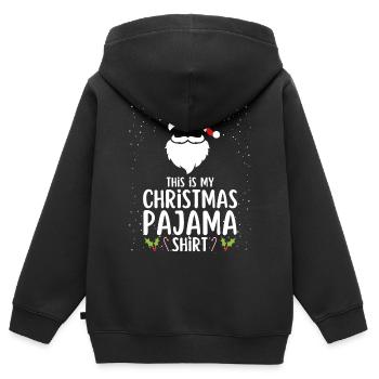 Pyjama de Noël Pyjama Chemise de nuit - Sweat Premium à capuche zippé enfant bio - noir - Dos - AI Model Kid Male (0cm)