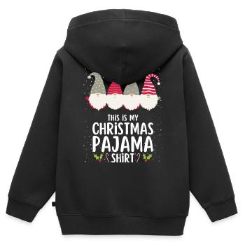 Pyjama de Noël Pyjama Chemise de nuit - Sweat Premium à capuche zippé enfant bio - noir - Dos - AI Model Kid Male (0cm)