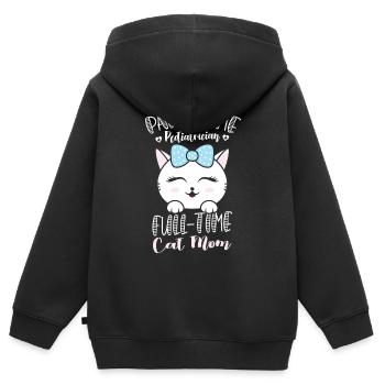 Part-Time Pediatrician Full-Time Cat Mother Kitten - Kids Premium Organic Zip-up Hoodie - black - Back - AI Model Kid Male (0cm)
