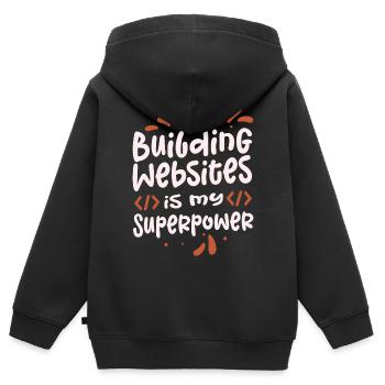 Créer des sites web est mon - Sweat Premium à capuche zippé enfant bio - noir - Dos - AI Model Kid Male (0cm)
