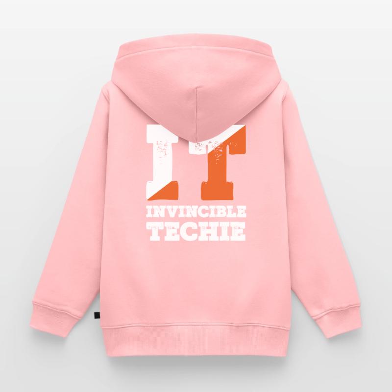 Invincible Techie Computer Programmer Tech Kids Premium Organic Zip-up Hoodie