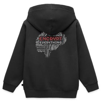 Crypter toutes les technologies de programmeur informatique - Sweat Premium à capuche zippé enfant bio - noir - Dos - AI Model Kid Male (0cm)