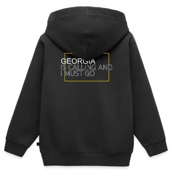 La Géorgie appelle et je dois y aller - Sweat Premium à capuche zippé enfant bio - noir - Dos - AI Model Kid Male (0cm)