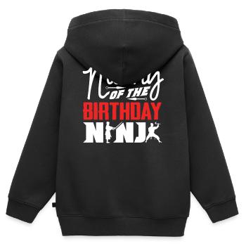 Geburtstag Der Ninja, Ninja, - Kinder Premium Organic Zip Hoodie - Schwarz - Hinten - AI Model Kid Male (0cm)