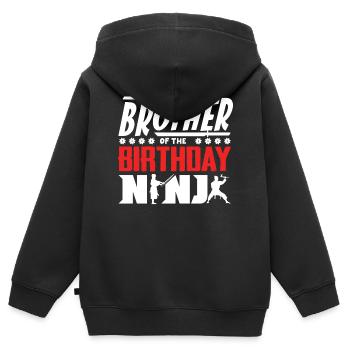 Geburtstag Der Ninja, Ninja, - Kinder Premium Organic Zip Hoodie - Schwarz - Hinten - AI Model Kid Male (0cm)