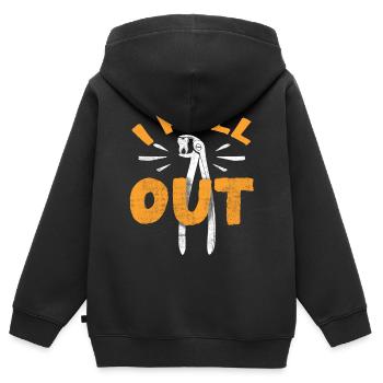 Zahnarztstudent, Ich Ziehe Aus - Kinder Premium Organic Zip Hoodie - Schwarz - Hinten - AI Model Kid Male (0cm)