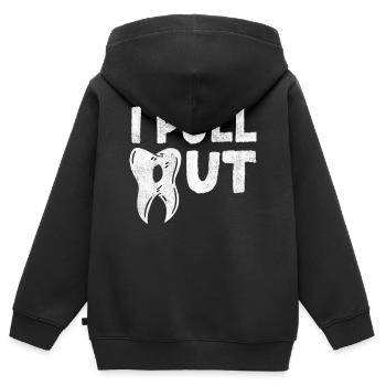 Zahnarztstudent, Ich Ziehe Aus - Kinder Premium Organic Zip Hoodie - Schwarz - Hinten - AI Model Kid Male (0cm)