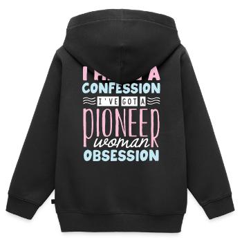 Besessenheit Der Pionierin - Kinder Premium Organic Zip Hoodie - Schwarz - Hinten - AI Model Kid Male (0cm)