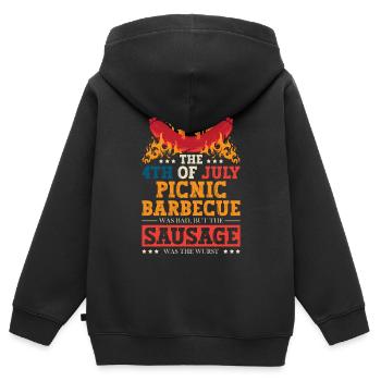Das 4. Juli-picknick-grillen War Eine Schlechte - Kinder Premium Organic Zip Hoodie - Schwarz - Hinten - AI Model Kid Male (0cm)