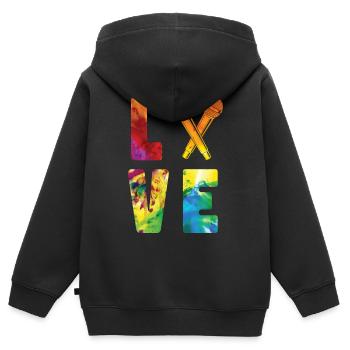 Karaoke Singer Microphone Vocalist - Kinder Premium Organic Zip Hoodie - Schwarz - Hinten - AI Model Kid Male (0cm)