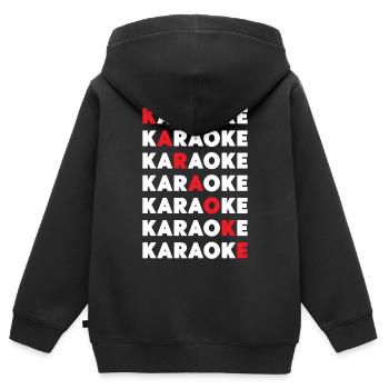 Karaoké Chanteur Karaoké - Sweat Premium à capuche zippé enfant bio - noir - Dos - AI Model Kid Male (0cm)