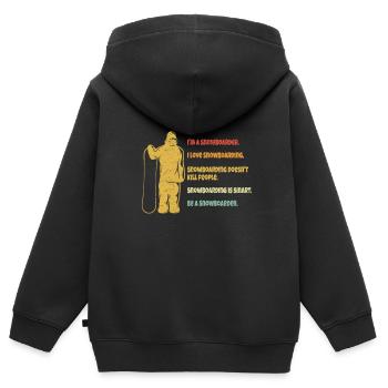 Snowboarding - I Love Snowboarding Be A Snowboarde - Sweat Premium à capuche zippé enfant bio - noir - Dos - AI Model Kid Male (0cm)
