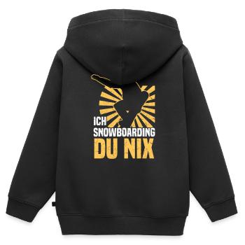 Snowboarder Snowboarding - Snowboard Snowboarder - Sweat Premium à capuche zippé enfant bio - noir - Dos - AI Model Kid Male (0cm)