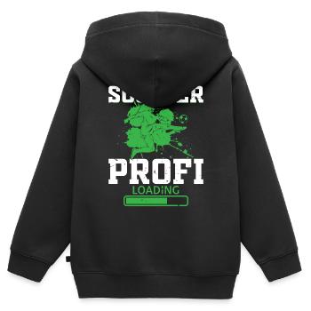 Soccer Profi Loading - Soccer Lover Soccer Player - Kinder Premium Organic Zip Hoodie - Schwarz - Hinten - AI Model Kid Male (0cm)