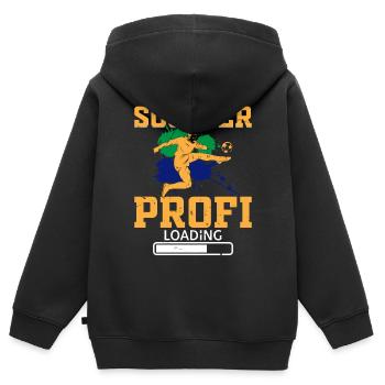 Soccer Lover Soccer Player - Soccer Profi Loading - Kinder Premium Organic Zip Hoodie - Schwarz - Hinten - AI Model Kid Male (0cm)