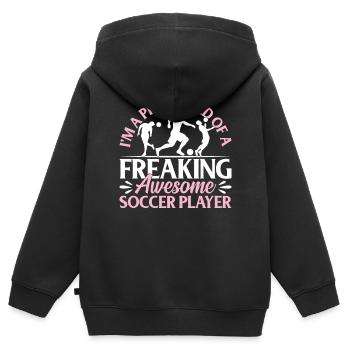 Soccer Player Dad Soccer Daddy - Kinder Premium Organic Zip Hoodie - Schwarz - Hinten - AI Model Kid Male (0cm)