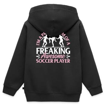 Soccer Player Mom Soccer Mama - Kinder Premium Organic Zip Hoodie - Schwarz - Hinten - AI Model Kid Male (0cm)