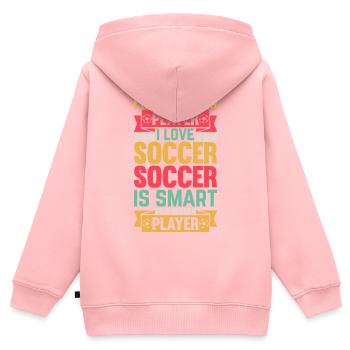 Soccer Lover - I'm A Soccer Player - Kinder Premium Organic Zip Hoodie - Rosa - Hinten - AI Model Kid Female (0cm)
