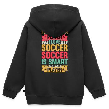 Soccer Lover - I'm A Soccer Player - Kinder Premium Organic Zip Hoodie - Schwarz - Hinten - AI Model Kid Male (0cm)