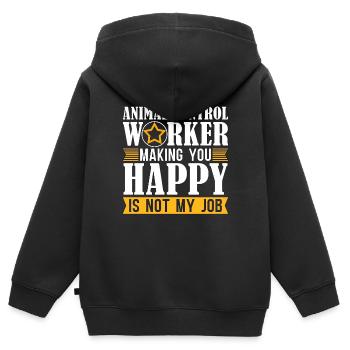 Officier animalier Gardien de chiens de sauvetage - Sweat Premium à capuche zippé enfant bio - noir - Dos - AI Model Kid Male (0cm)