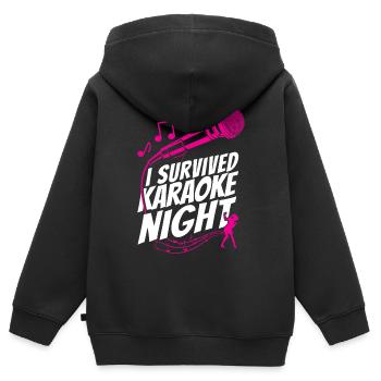 Karaoke Singer I Survived Karaoke - Kinder Premium Organic Zip Hoodie - Schwarz - Hinten - AI Model Kid Male (0cm)