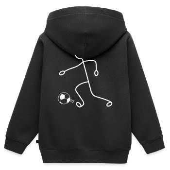Soccer Stick Figure Soccer Player - Funny Soccer P - Kinder Premium Organic Zip Hoodie - Schwarz - Hinten - AI Model Kid Male (0cm)