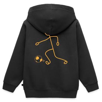 Soccer Stick Figure Soccer Player - Funny Soccer - Kinder Premium Organic Zip Hoodie - Schwarz - Hinten - AI Model Kid Male (0cm)