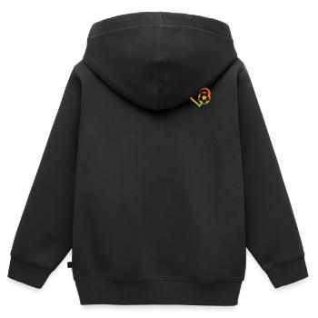 Soccer Player - Soccer Heart Soccer Ball - Kinder Premium Organic Zip Hoodie - Schwarz - Hinten - AI Model Kid Male (0cm)