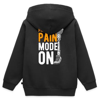 Beinprothese Phantom Pain Mode On - Kinder Premium Organic Zip Hoodie - Schwarz - Hinten - AI Model Kid Male (0cm)