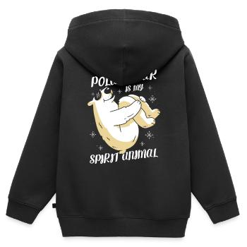 Eisbär Ist Mein Seelentier Eisbär Arktis - Kinder Premium Organic Zip Hoodie - Schwarz - Hinten - AI Model Kid Male (0cm)