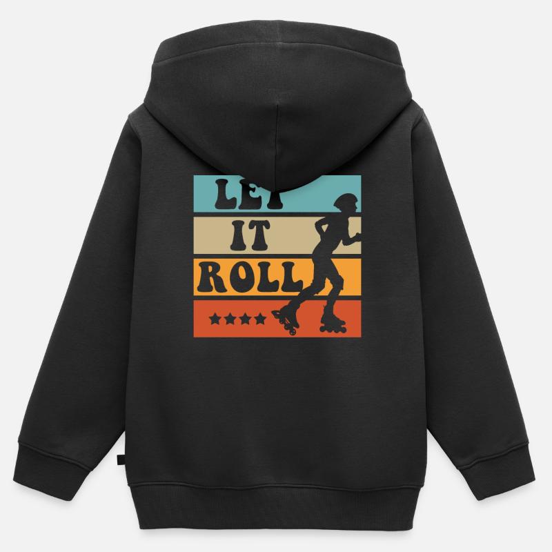 Inline Skater - Kinder Premium Organic Zip Hoodie - Schwarz