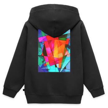 Avant Garde Aesthetic - Kids Premium Organic Zip-up Hoodie - black - Back - AI Model Kid Male (0cm)