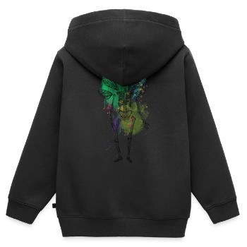 Art Academia Esthétique Squelette Fairycore - Sweat Premium à capuche zippé enfant bio - noir - Dos - AI Model Kid Male (0cm)