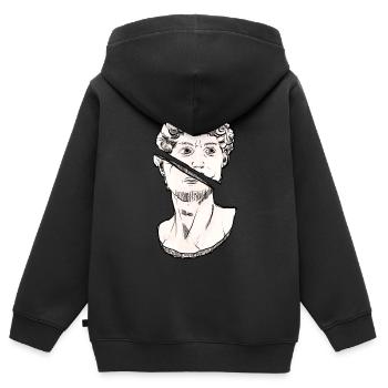 Art Academia Esthétique David Statue Statue grecque - Sweat Premium à capuche zippé enfant bio - noir - Dos - AI Model Kid Male (0cm)