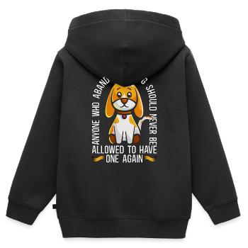 Animaux abandonnés Toute personne qui abandonne un amoureux des animaux - Sweat Premium à capuche zippé enfant bio - noir - Dos - AI Model Kid Male (0cm)