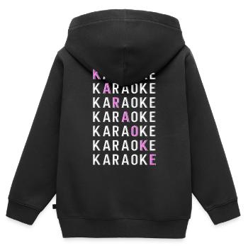 Karaoké Chanteur Karaoké - Sweat Premium à capuche zippé enfant bio - noir - Dos - AI Model Kid Male (0cm)