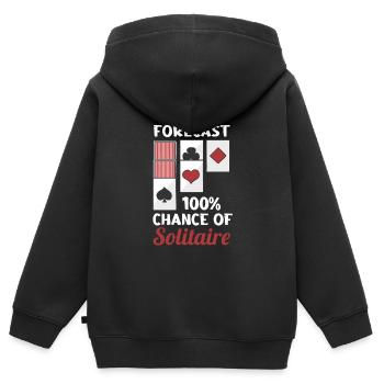 Prévisions d’aujourd’hui 100 chances de solitaire - Sweat Premium à capuche zippé enfant bio - noir - Dos - AI Model Kid Male (0cm)