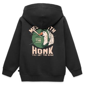 Confusion avec le klaxon que vous obtenez le - Sweat Premium à capuche zippé enfant bio - noir - Dos - AI Model Kid Male (0cm)