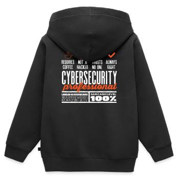 Expert en cybersécurité - Sweat Premium à capuche zippé enfant bio - noir - Dos - AI Model Kid Male (0cm)