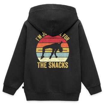 Saut à la perche amusant Saut à la perche - Sweat Premium à capuche zippé enfant bio - noir - Dos - AI Model Kid Male (0cm)