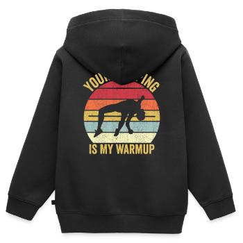 Lustiger Stabhochsprung Stabhochsprung - Kinder Premium Organic Zip Hoodie - Schwarz - Hinten - AI Model Kid Male (0cm)
