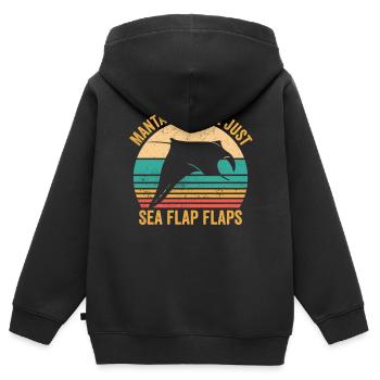 Funny manta rays stingrays are just sea - Kids Premium Organic Zip-up Hoodie - black - Back - AI Model Kid Male (0cm)