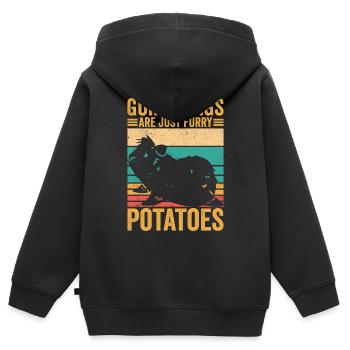 Lustige Meerschweinchen sind nur pelzige Kartoffel - Kinder Premium Organic Zip Hoodie - Schwarz - Hinten - AI Model Kid Male (0cm)