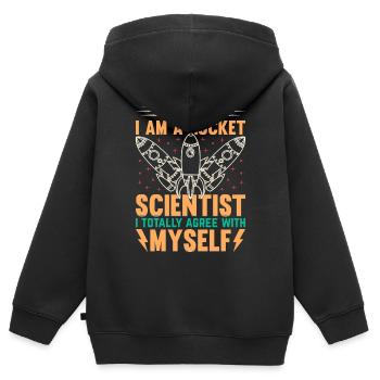 Space Rocket Space Travel Space Ship Funny Rocket - Sweat Premium à capuche zippé enfant bio - noir - Dos - AI Model Kid Male (0cm)