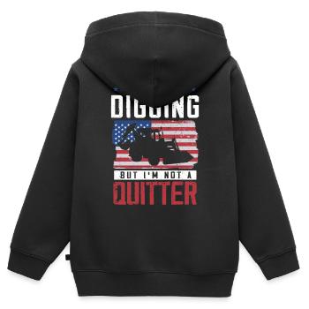 Baggerfahrer, Grabe Sachen Aus - Kinder Premium Organic Zip Hoodie - Schwarz - Hinten - AI Model Kid Male (0cm)