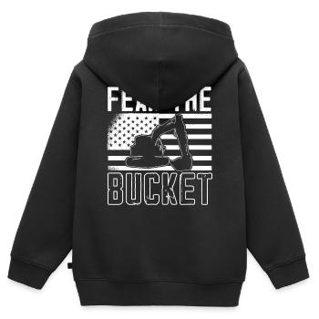 Baggerfahrer, Grabe Sachen Aus - Kinder Premium Organic Zip Hoodie - Schwarz - Hinten - AI Model Kid Male (0cm)