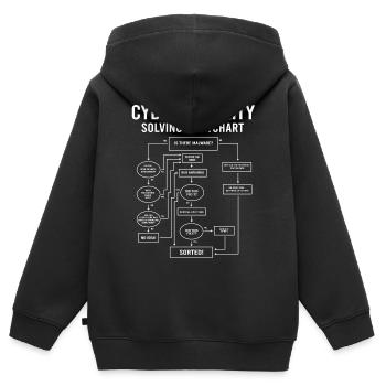 Flussdiagramm Zur Cyber-Sicherheit - Kinder Premium Organic Zip Hoodie - Schwarz - Hinten - AI Model Kid Male (0cm)