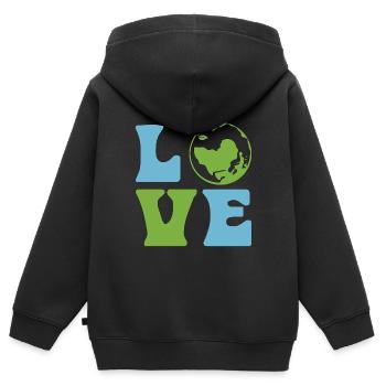 Conservationist Love Planet Earth Natural Reserve - Kinder Premium Organic Zip Hoodie - Schwarz - Hinten - AI Model Kid Male (0cm)
