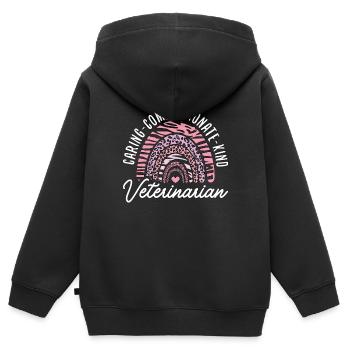 Technicien vétérinaire compatissant pour animaux de compagnie - Sweat Premium à capuche zippé enfant bio - noir - Dos - AI Model Kid Male (0cm)