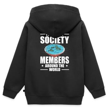 Théorie du complot de la Terre plate Terre plate - Sweat Premium à capuche zippé enfant bio - noir - Dos - AI Model Kid Male (0cm)